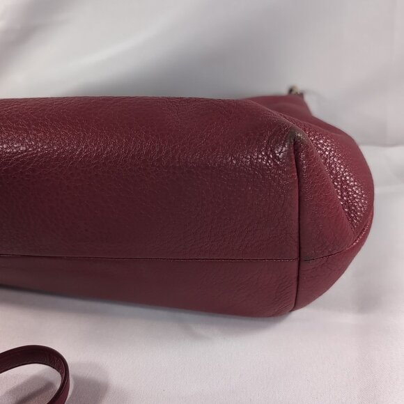 Coach F36628 East West Celeste Leather Purse Red Shoulder Bag Crossbody Gold S22 - Picture 9 of 16